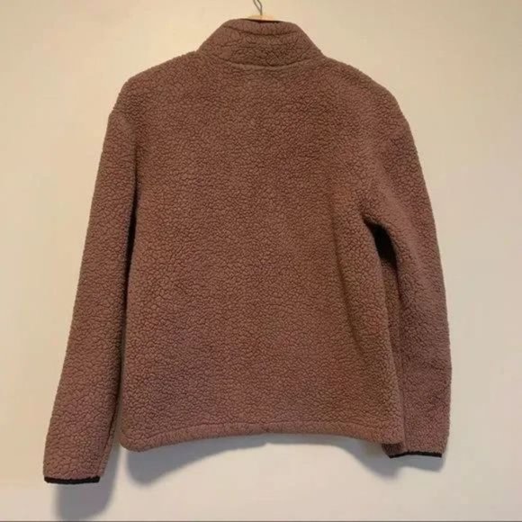 PINK Victoria Secret Sherpa teddy pullover jacket espresso coffee pink XS - Picture 8 of 11